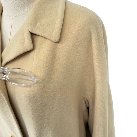 True Vintage 50s 60s Wool-Feel Coat Beige Funky Huge Buttons *NO TAGS* Apres Ski - Picture 6 of 8